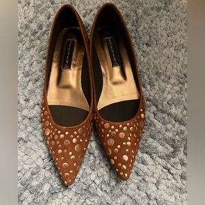 Steven by Steve Madden brown suede studded flats